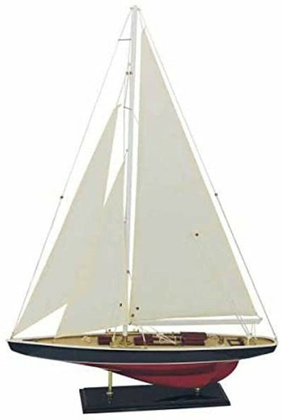 Große, dekorative Yacht, Segelschiff, Schiffsmodell Segelyacht Holz/Leinen