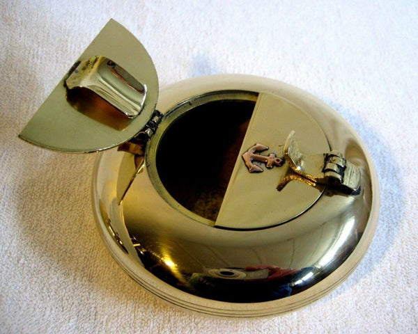 maritimer Aschenbecher Klappascher - Messing - Tischascher