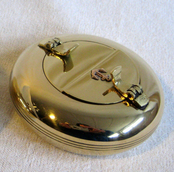 maritimer Aschenbecher Klappascher - Messing - Tischascher