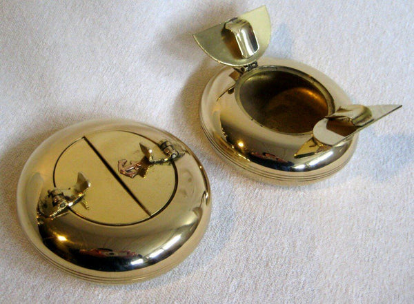 maritimer Aschenbecher Klappascher - Messing - Tischascher