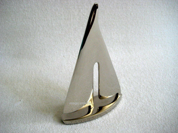 Dekoratives Schiffsmodell/Segler - Material massiv Messing, vernickelt 15 cm