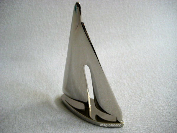 Dekoratives Schiffsmodell/Segler - Material massiv Messing, vernickelt 15 cm