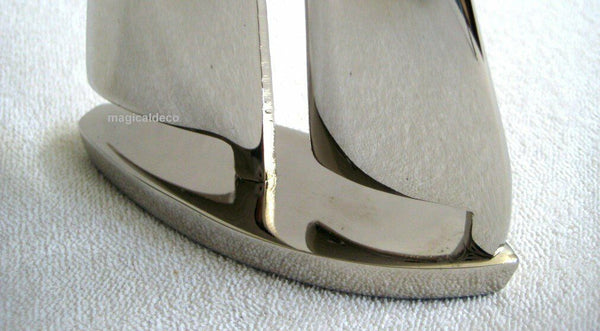 Dekoratives Schiffsmodell/Segler - Material massiv Messing, vernickelt 15 cm