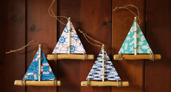 Mural/percha de metal y vidrio - pintado - 45 cm - caballito de mar 