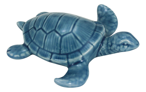 Faro portavelas de cerámica 25 cm - azul/blanco 