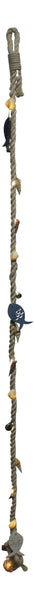 Lange Kordel/Wandhänger aus Baumwolle/Metall/Resin, Fisch, Muschel- Lichterkette 150 cm