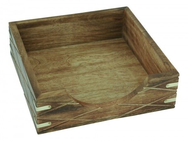 Box für Servietten/Serviettenhalter - Holz/Messing