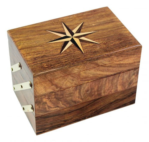 1X Schmuckschatulle ausziehbar- Holz mit Messing