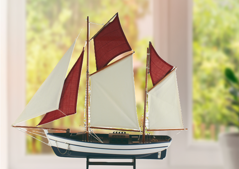 Große Yacht, Segelschiff, Schiffsmodell, Segler, Segelyacht Holz 75 cm