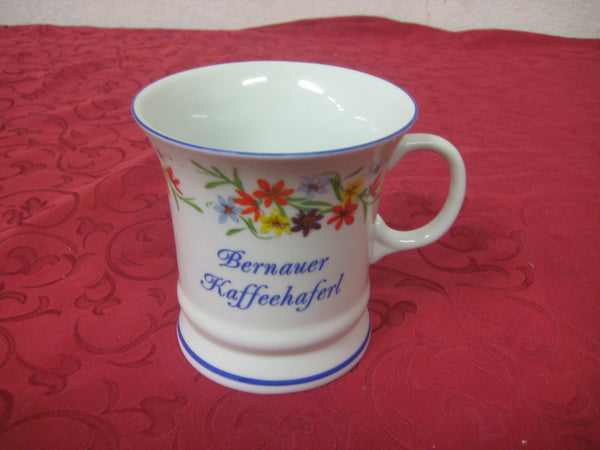 2er Set- Porzellan - Tasse, Haferl, Kaffeepott, Becher- BERNAU- Motiv Blumenranke