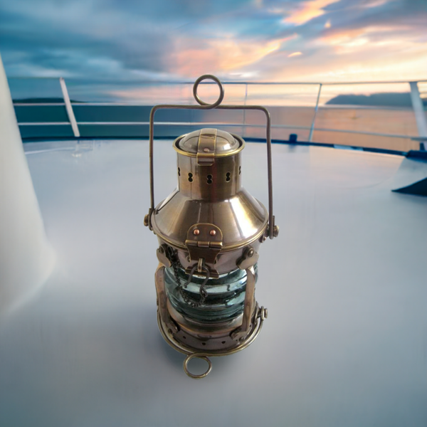 Lámpara de ancla - lámpara de barco - luz de barco - lámpara de cabina - eléctrica - latón mate - bruñido - resistente al deslustre - sin pulido 