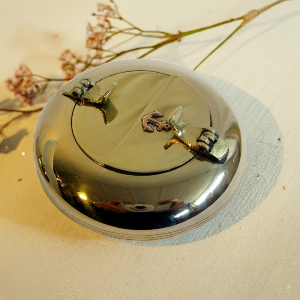 maritimer Aschenbecher Klappascher - Messing - Tischascher