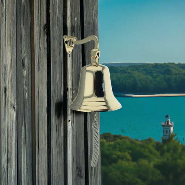 Campana de latón de 25 cm: llamativa campana de barco 