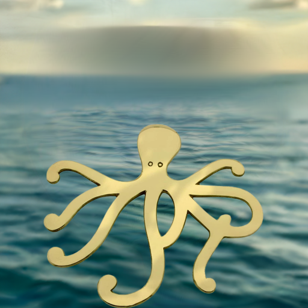 Posavasos marítimo de latón Octopus