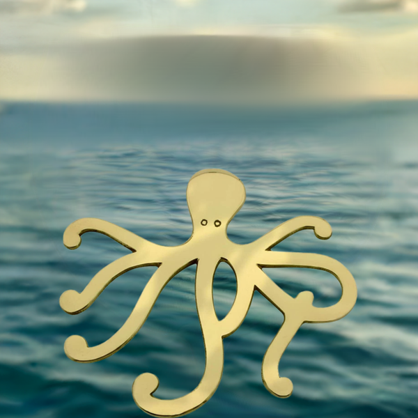 Posavasos marítimo de latón Octopus