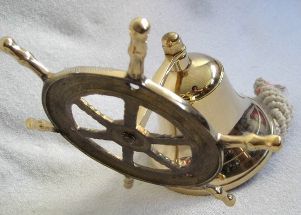 Schiffsglocke aus Messing mit Halterung, Bändsel - Glocke 7,5 cm