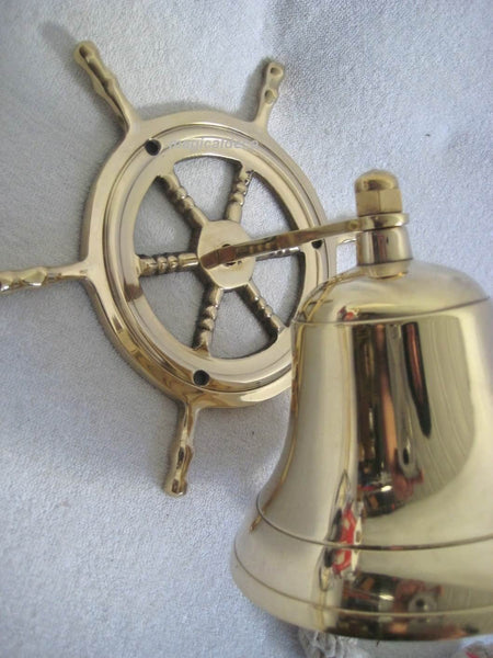 Schiffsglocke aus Messing mit Halterung, Bändsel - Glocke 7,5 cm