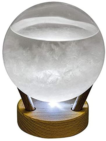 Sturmglas/Barometer/Wetterglas auf Holz- LED Licht