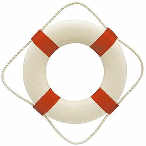Maritime Deko- Rettungsring- rot/weiß