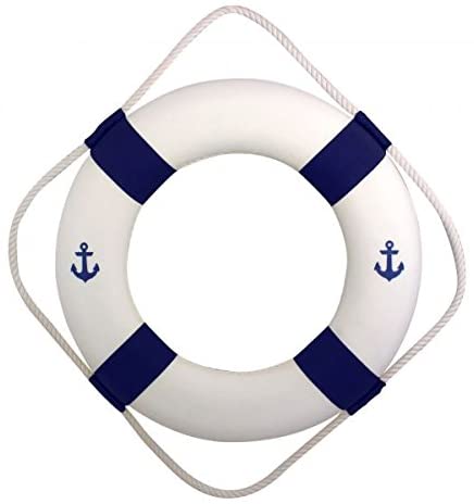 Maritime Deko- Rettungsring- blau/weiß 50 cm