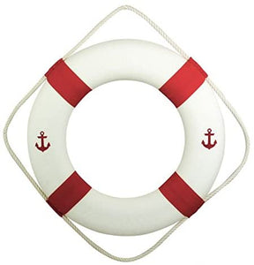 Maritime Deko- Rettungsring- rot/weiß 50 cm
