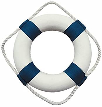 Maritime Deko- Rettungsring- blau/weiß 30 cm