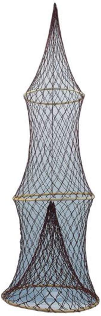 Maritime Deko- Fischreuse- braun- mit 3 Bambusringen 100 cm
