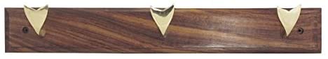 Wandhaken- Schlüsselhaken- aus Holz und Messing- Flosse