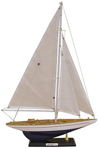 Segel- Yacht- Schiffsmodell- Segler- aus Holz mit Stoffsegel