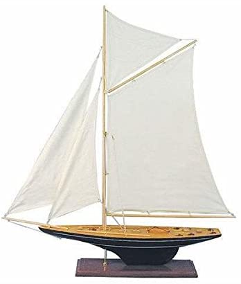 Große Yacht, Segelschiff, Schiffsmodell Segelboot Holz 86 cm- Stoffsegel, Holz