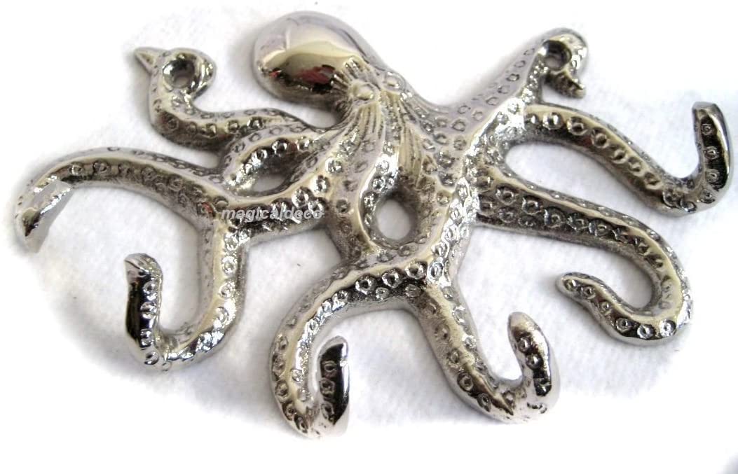 Maritimer Wandhaken- Octopus- vernickelt