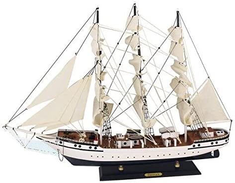 Großes Segelschiff, Schiffsmodell Schulschiff Danmark Holz 80 cm