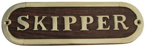 Türschild- Holz- Messingschild- maritim- Schiff- Skipper- 17 cm