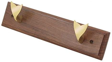 Wandhaken- Schlüsselhaken- aus Holz und Messing- 30 cm
