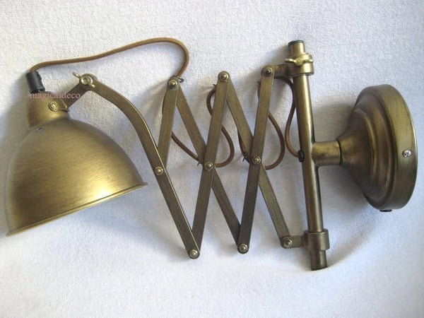 Wandlampe- Schreibtischlampe-Scherengelenk- bronziert- Industriedesign