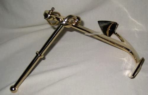 Kleiner Stockanker- Anker mit Schäkel aus Messing- 13 cm- Briefbeschwerer