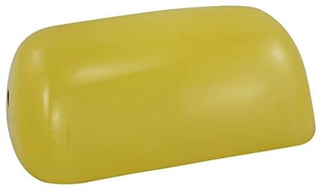 Schirm für Bankerslampe, Glasschirm- 22.5X 13x 7 cm- gelb