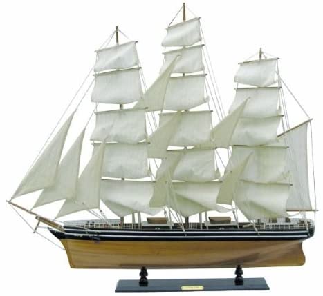 Großes Segelschiff, Schiffsmodell, Standmodell, Segler - Holzrumpf und Stoffsegel