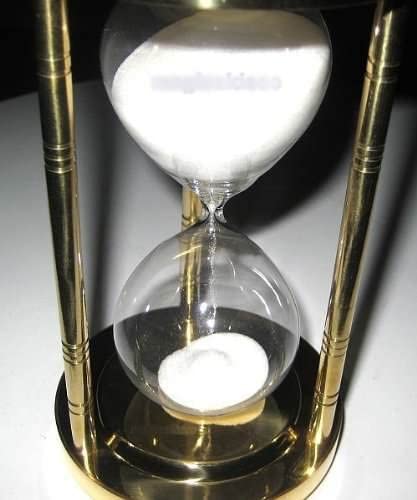 Edle, massive Sanduhr Stundenglas 15 min Höhe 14,5 cm, Messing