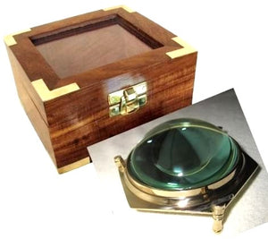 Exclusive Lupe- Kartenglas- Kartenlupe in dekorativer Holzbox