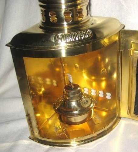 Schiffslampe -Signallampe- Messing H 23 cm- Petroleum