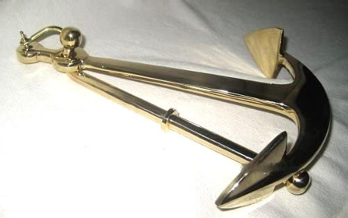 Kleiner Stockanker- Anker mit Schäkel aus Messing- 13 cm- Briefbeschwerer