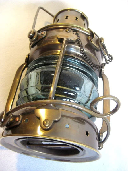 Ankerlampe- Schiffslampe - Schiffsleuchte - Kajütenlampe- elektrisch- matt Messing- brüniert- anlaufgeschützt - kein polieren