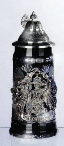 King-  Facetten Kristall Bierkrug Deutschland -Spitzdeckel, Germany- German Beer Stein, Beer Mug - mit Deckel aus Zinn 97% limitiert