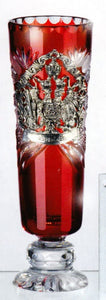 King- Facetten Kristall Weizenbierglas- Austria- Wheat Beer Glass- German Beer Glass, Beer Mug - mit Zinnapplikationen