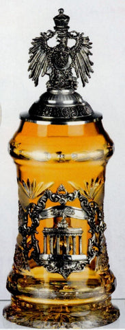 King-  Kristall Bierkrug BERLIN -Adlerdeckel - BERLIN Eaglelid- GERMANY- German Beer Stein, Beer Mug - mit Deckel aus Zinn 97% limitiert