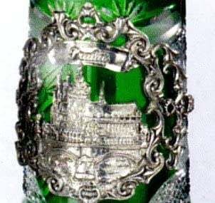 King- Facetten Kristall Bierkrug - Prag, Praha -Spitzdeckel- German Beer Stein, Beer Mug - mit Deckel aus Zinn 97% limitiert