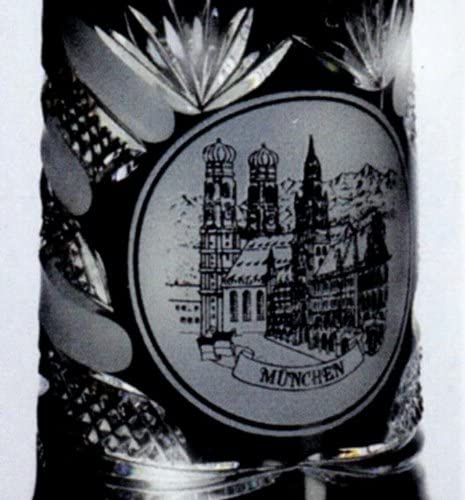 King- Facetten Kristall Bierkrug - MÜNCHEN -Spitzdeckel- BAVARIA German Beer Stein, Beer Mug - mit Deckel aus Zinn 97% limitiert