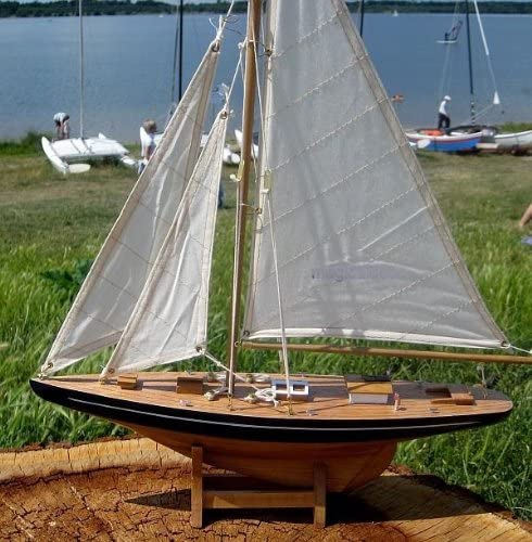 Yacht, Segelschiff, Schiffsmodell Segelyacht Holz 114 cm