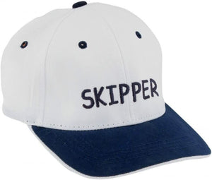 Skipper- BASECUP Cap Schirmmütze Baumwolle Bestickt- weiß/blau- Unigröße